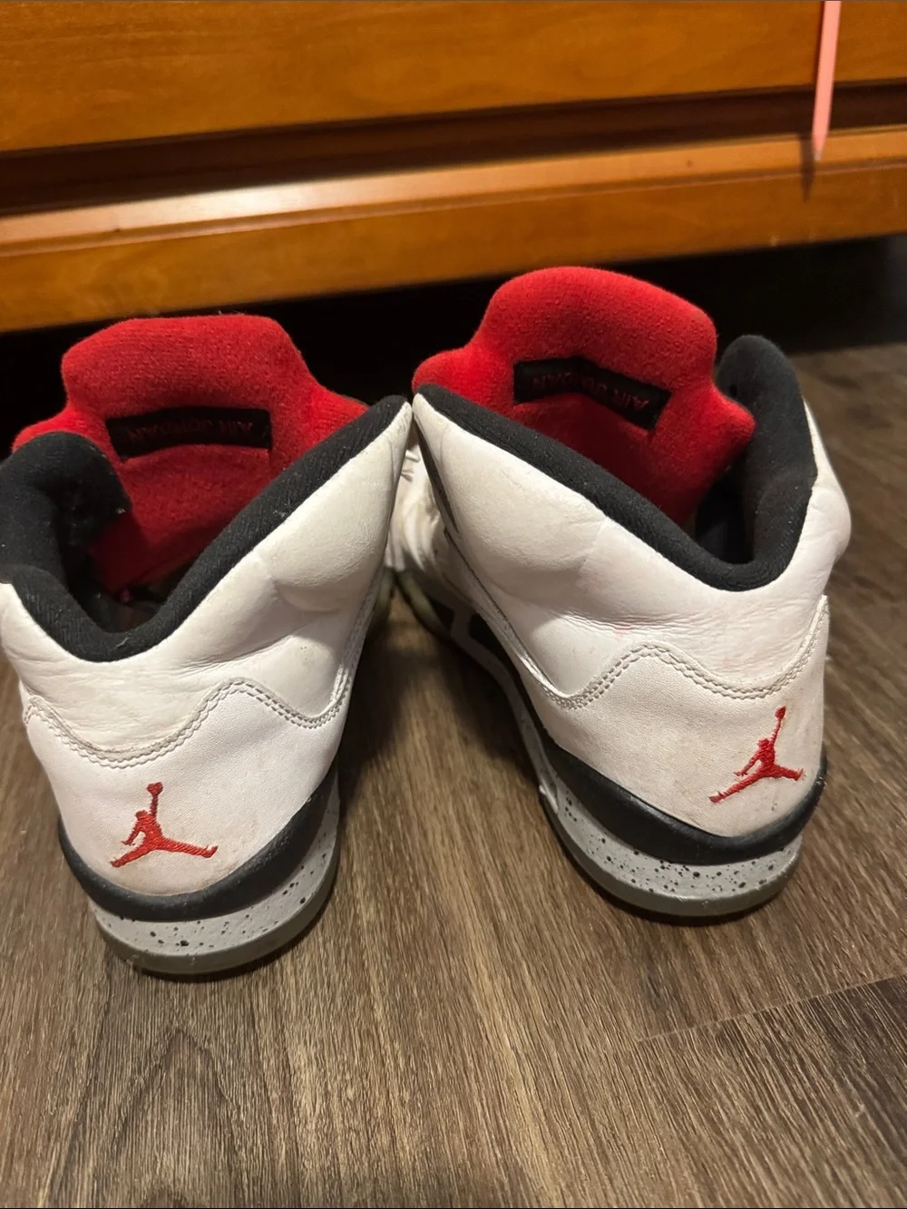 Jordan Kids White and Black Sneakers with Red Jumpman